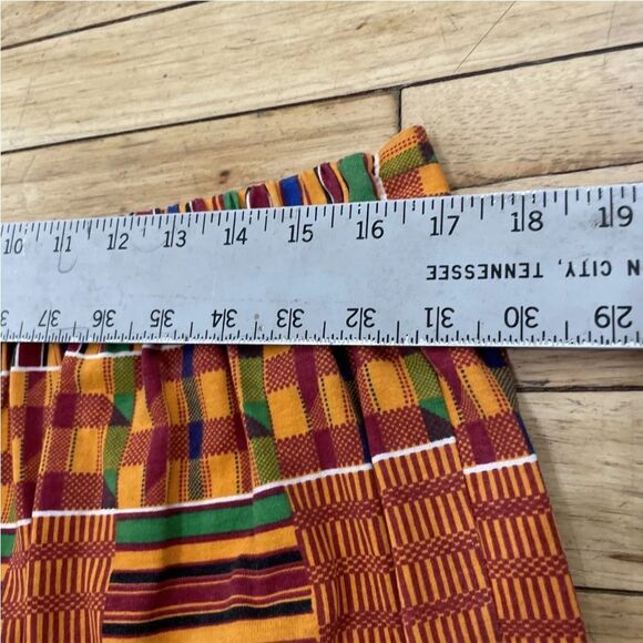 CALIFORNIA GOLD RUSH Women 20 Kente Africa Print Sleeveless 2Piece Pants Set VTG - Picture 11 of 16